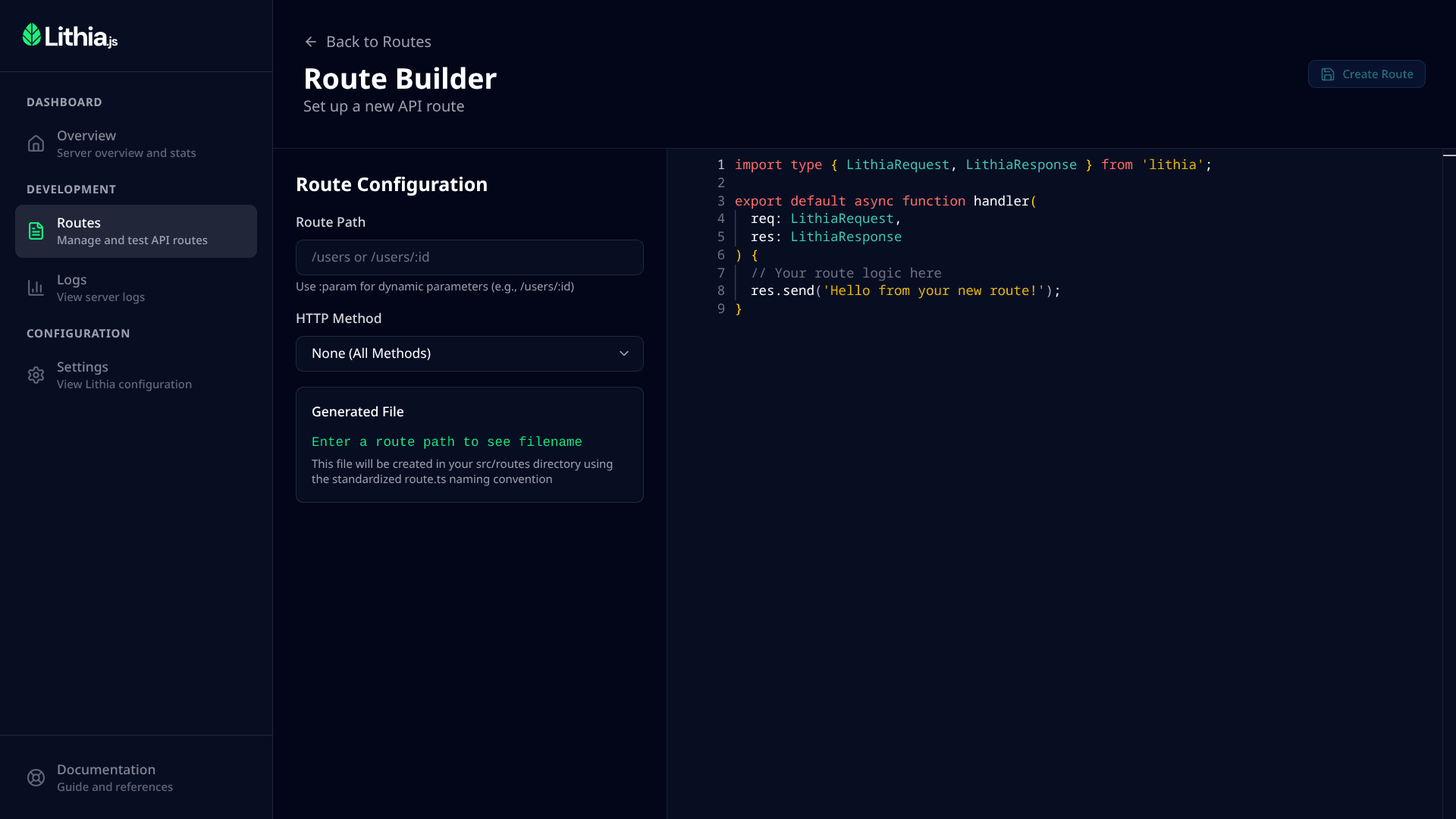 Lithia Studio Route Builder